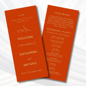Programme Terracotta Botanical Minimalist Christian Wedding 