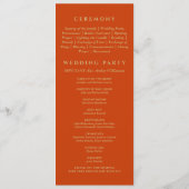 Programme Terracotta Botanical Minimalist Christian Wedding  (Dos)