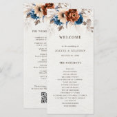 Programme Terracotta Marine Bleu Pampas Grass Mariage rustiq (Devant / Derrière)