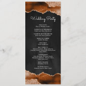 Programme Terracotta Orange Brûlée Agate Marbre Noir Mariage (Dos)