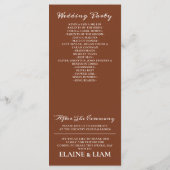 Programme Terracotta Rustic Burange Mariage moderne Orange (Dos)