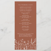 Programme Terracotta Rustic Fall Fleur sauvage Wedding Progr (Dos)
