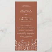 Programme Terracotta Rustic Fall Fleur sauvage Wedding Progr (Devant)