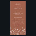 Programme Terracotta Rustic Fall Fleur sauvage Wedding Progr<br><div class="desc">Guidez vos invités à travers votre grande journée avec ce programme de mariage rustique à fleurs en terre cuite. Doté de fleurs sauvages de chute délicats et d'une disposition propre et élégante. Idéal pour une cérémonie d'automne en plein air ou une fête de mariage de grange.</div>