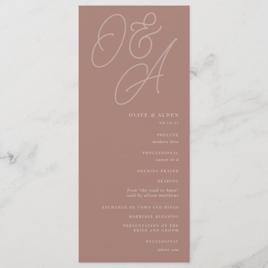 Programme Terre cuite | Mariage de monogramme de filigrane d (Devant)