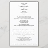 Programme théâtral /showbill (une page double face (Dos)