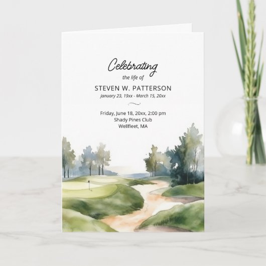 Programme Thème de golf, Photo, Célébration de la vie funéra (Devant)