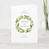 Programme Thème de mariage avec verdure botanique et citrons (Devant)