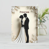 Programme Thème de mariage floral ivoire couple enlacé (Debout devant)