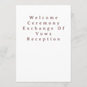 Programme Thème de romance de luxe pour mariage avec paire d (Dos)