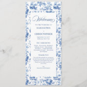 Programme Timeless Navy Roses Floral Toile Wedding Program (Devant)