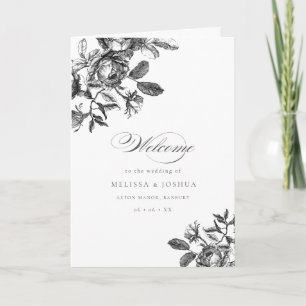 Programme Toile romantique noire et blanche Mariage plié