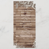 Programme tourbillons dentelle grange mariage campagnard de  (Devant / Derrière)