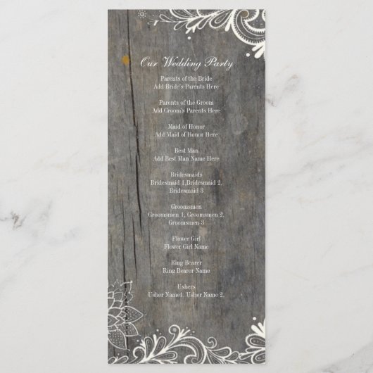 Programme tourbillons fleuris dentelle mariage campagnard pr (Dos)