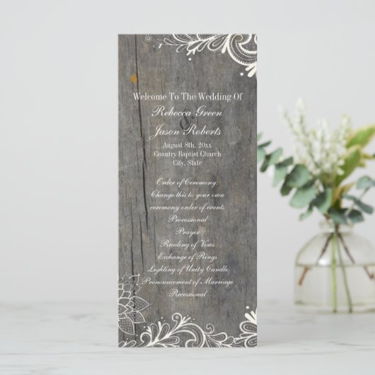 Programme tourbillons fleuris dentelle mariage campagnard pr (Debout devant)