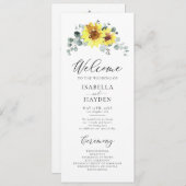 Programme Tournesol Chute Floral Russe Eucalyptus Mariage (Devant / Derrière)