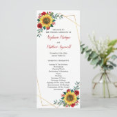 Programme Tournesol rouge Floral Mariage géométrique (Debout devant)