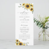 Programme Tournesol Vert Olivier Feuille Rustique Mariage (Debout devant)