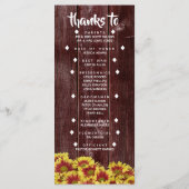 Programme Tournesols d'automne rustiques sur clôture de mari (Dos)