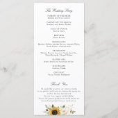 Programme Tournesols Fleurs blanches Verdure Rustique Mariag (Dos)