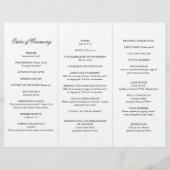 Programme traditionnel de mariage noir et blanc (Dos)