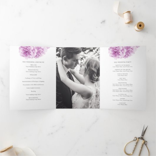 Programme Tri-Fold de fleurs de cerisier pourpre (Intérieur)