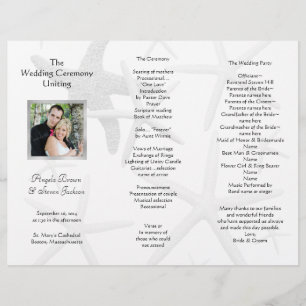 Programme Tri-Fold Photo Mariage noir et blanc