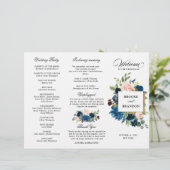 Programme Tri-pli Floral Rose Bleu Marine (Debout devant)