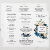 Programme Tri-pli Floral Rose Bleu Marine (Devant / Derrière)