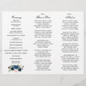 Programme Tri-pli Floral Rose Bleu Marine (Dos)