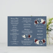 Programme triptyque de mariage bohème bleu ardoise (Debout devant)