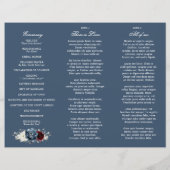 Programme triptyque de mariage bohème bleu ardoise (Dos)