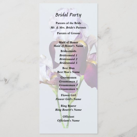 Programme Trois Iris dans des nuances de magenta (Dos)