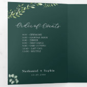 Programme Trois Volets Aquarelle Gold Greenery Tripli Numéro de tableau (Intérieur en premier)