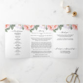 Programme Trois Volets Aquarelle rose Peony Floral (Intérieur)