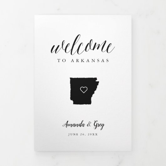 Programme Trois Volets Arkansas Mariage Bienvenue Lettre & Itinéraire (Page de couverture)