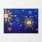Programme Trois Volets Arrière - plan Bleu XMAS avec des flocons de neige (Page de couverture)