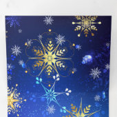 Programme Trois Volets Arrière - plan Bleu XMAS avec des flocons de neige (Intérieur en premier)