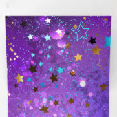 Programme Trois Volets Arrière - plan de feuille violet avec étoiles (Intérieur en premier)
