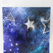 Programme Trois Volets Arrière - plan spatial avec étoiles (Intérieur en premier)