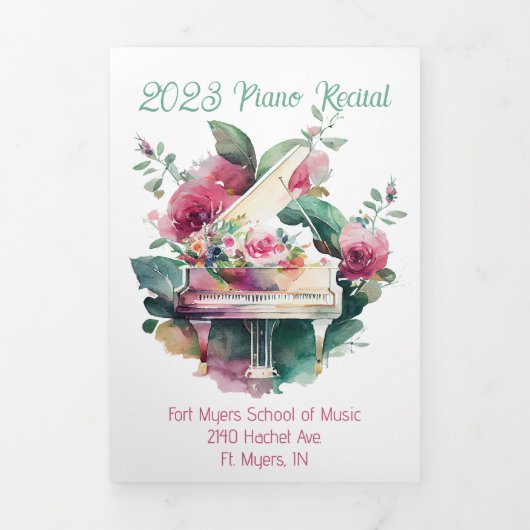 Programme Trois Volets Bébé blanc Grand Piano Considérant (Page de couverture)