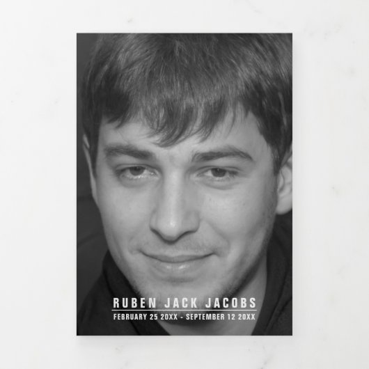 Programme Trois Volets Black white Funérailles service mono photos person (Page de couverture)