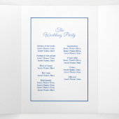 Programme Trois Volets Bleu blanc de delphinium fleurs aquarelle mariage (Intérieur au milieu)