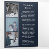 Programme Trois Volets Bleu Marine dans la mémoire aimée Photo Funéraille (Intérieur en premier)