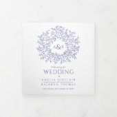 Programme Trois Volets bleu monogramme art histoire d'amour mariage (Protection)