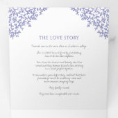 Programme Trois Volets bleu monogramme art histoire d'amour mariage (Intérieur en premier)