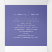 Programme Trois Volets bleu monogramme art histoire d'amour mariage (Intérieur au milieu)