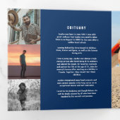 Programme Trois Volets Blue white Funérailles service mono photos personn (Intérieur en premier)