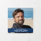 Programme Trois Volets Blue white Funérailles service mono photos personn (Protection)