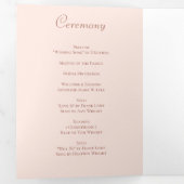 Programme Trois Volets Blush Pink Roses Wedding Programs (Intérieur en premier)